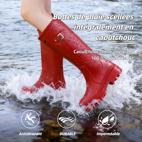 starflare Gummistiefel Damen Knöchelhohe Stiefel Wasserdichte Gummistiefel für Gartenarbeit & Outdoor Leichte & Bequeme Damen Gummistiefel für Spaziergänge, Angeln & Mehr