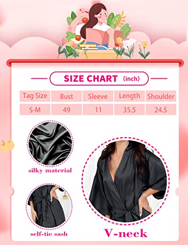 Image of EPLAZA 20 Pcs Bride Bridesmaid Robes Women Satin Robe Wedding Bridal Party | Soft satin silk, 3 /4 sleeve, lightweight breathable, fits 100-150lbs, ideal for wedding bachelor party