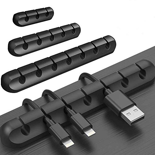 Eidyer Kabelhouder Clips, 3-Pack, Desktop Kabel Clips Koordbeheer Organizer, Lijmhaken, Draadkabel Houder USB Oplaadkabel/Power Cord/Mouse Kabel PC Kantoor Thuis