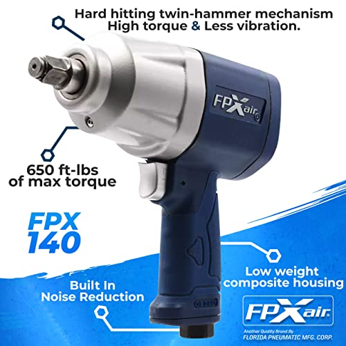 Fpxair Composite Impact Wrench: Fpx-140, Automotive Power Tools For Mechanics, Garage Air Tools - 1/2" #TOP1