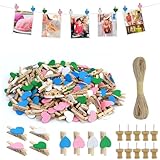 Photo Gallery 160 pezzi cuore mollette legno,mollette per foto,mollette mini legno,colore molletta in legno+ 20 m spago per foto biglietti matrimonio scrapbooking diy Photo Gallery 160 pezzi cuore mollette legno,mollette per foto,mollette mini legno,colore molletta in legno+ 20 m spago per foto biglietti matrimonio scrapbooking diy
