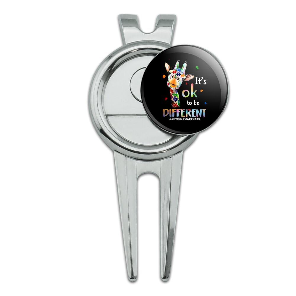 GRAPHICS & MORE Autism Awareness Giraffe Golf Divot Repair Tool and Ball Marker