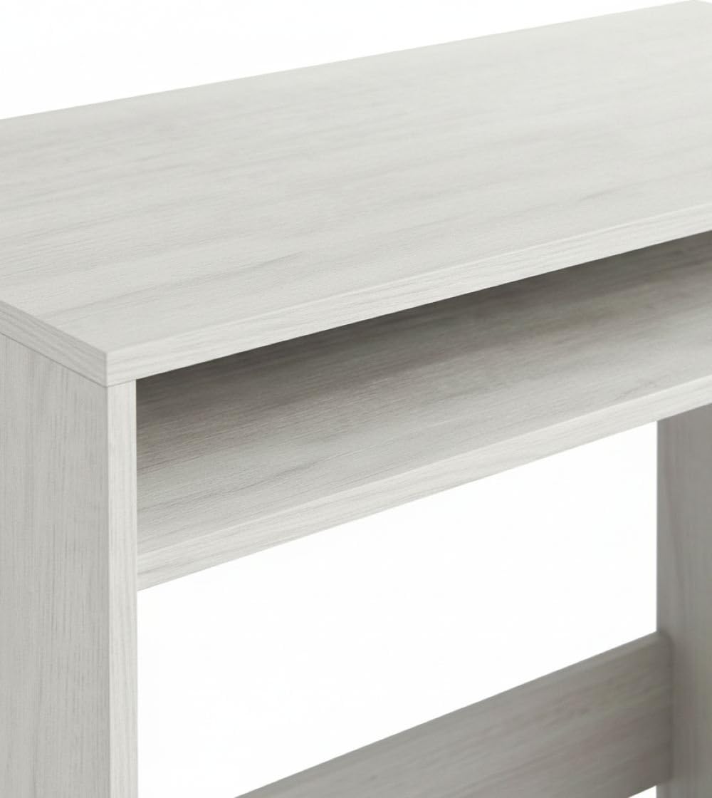 Dmora - Scrivania Portland, Scrittoio lineare con ripiano fisso, Tavolo da studio o ufficio porta PC, 79x43h78 cm, Bianco effetto legno
