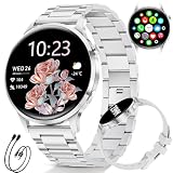 SUNKTA Orologio intelligente da donna 7,9 mm ultra sottile 1,32" AMOLED chiamate Bluetooth elegante Smartwatch per Android iOS,frequenza cardiaca,monitoraggio del sonno,contapassi,calorie,Argento