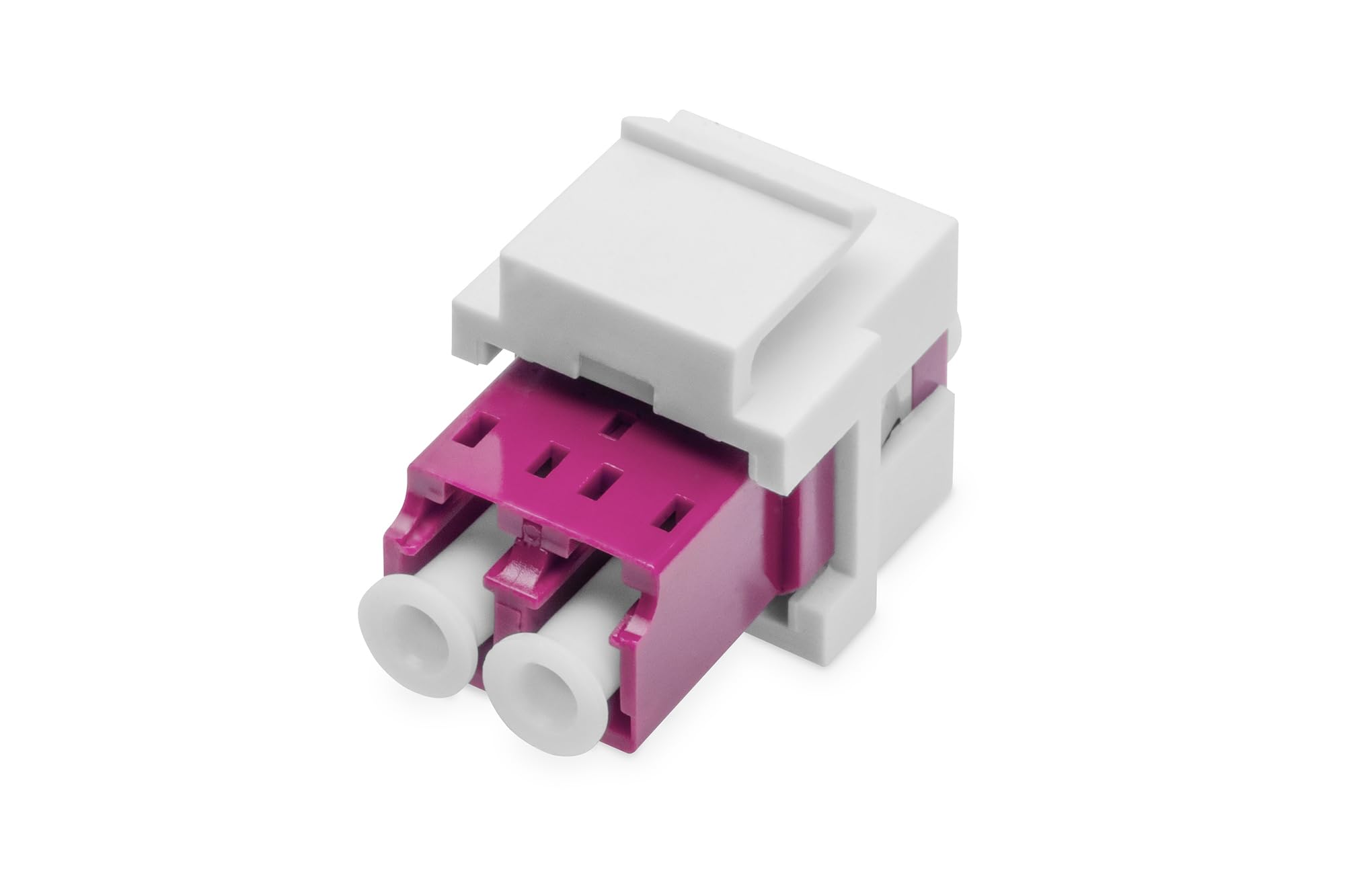 DIGITUS Keystone Modulo Fibra Ottica LC/LC Duplex OM4 Multimodale Viola/Bianco