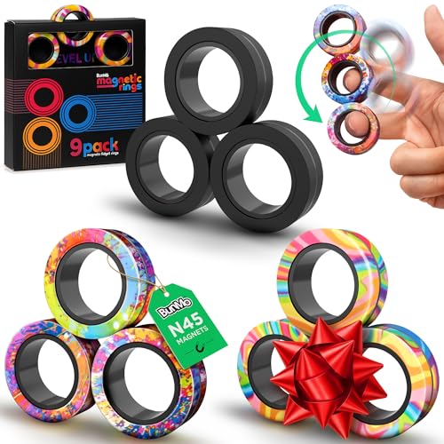 image for BUNMO Magnetic Rings Stocking Stuffers for Teens - Fidget Toys Adults 