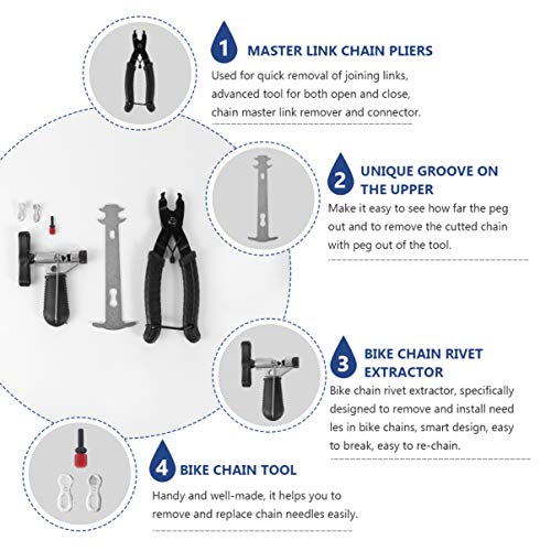 BESPORTBLE Kit de Ferramentas para Conserto de Corrente de Bicicleta Verificador Extrator de Alicate