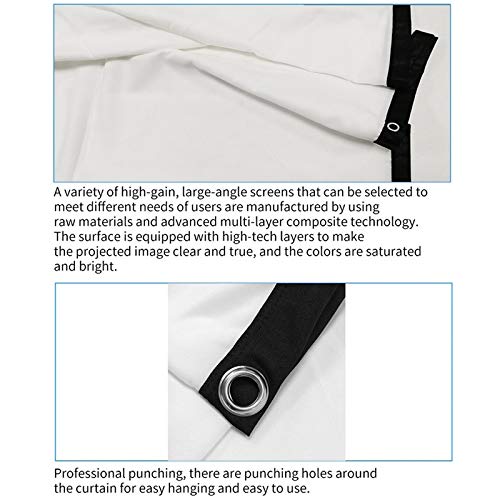 Dsj Projector Screen 16:9 Portable Easy Folding Soft Curtain 60/72/84/100/120/150 Inch High-Definition Projection Screen/60 Inch #TOP5