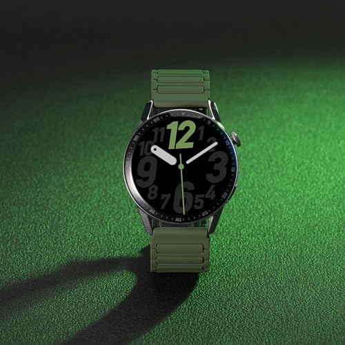 WOCCI 20mm Magnetic Silicone Watch Band, Tactile Ridged Texture, Quick Release (Green+Black) — view 7
