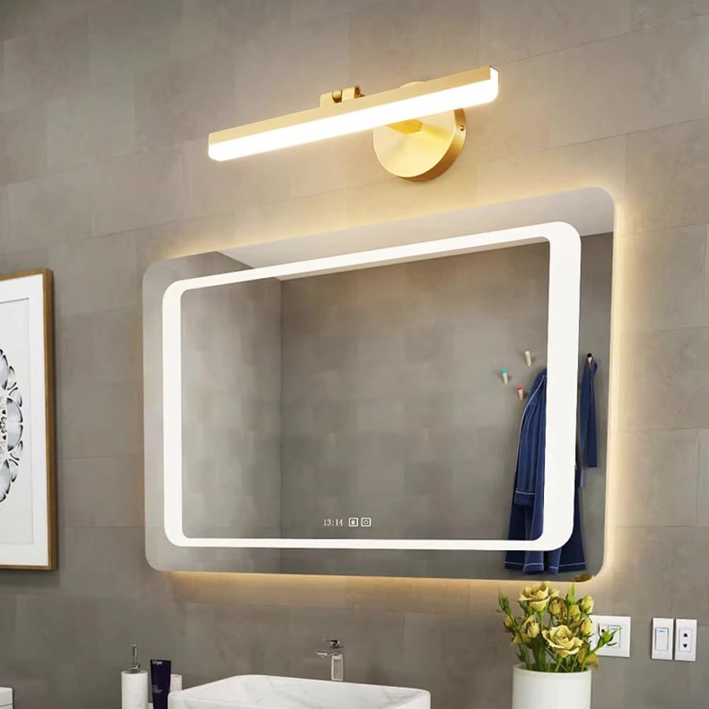 Lampa ścienna LED do lustra łazienkowego, przewodowe oświetlenie do makijażu, aluminiowe oświetlenie frontu łazienki [Klasa energetyczna A+]