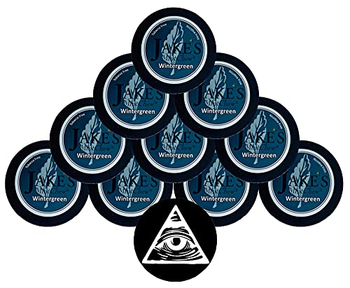 Jake's Mint Chew Wintergreen 10 Cans with DC Crafts Nation Skin Can Cover - Illuminati