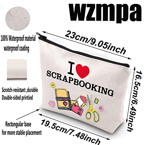 Image of WZMPA Scrapbook Lover Cosmetic Makeup Bag Scrapbook Fan Gift I Love Scrapbooking Zipper Pouch Bag For Women Girls (Scrapbooking)