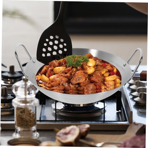Wok redondo en acero inoxidable para cocina doméstica miniatura 6