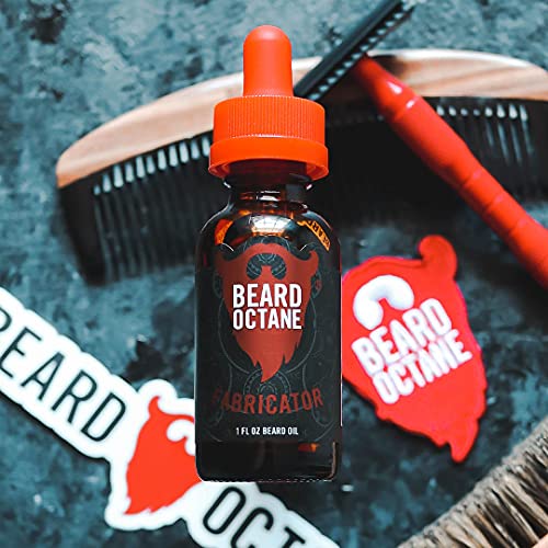 Beard Octane: Fabricator - Natural Beard Oil W/Argan Oil - 1 Oz - Promotes Healthy Softer Beard Growth - Made In Usa - Premium Handcrafted Beard Care - Stocking Stuffer Gift For Men Dad #TOP3