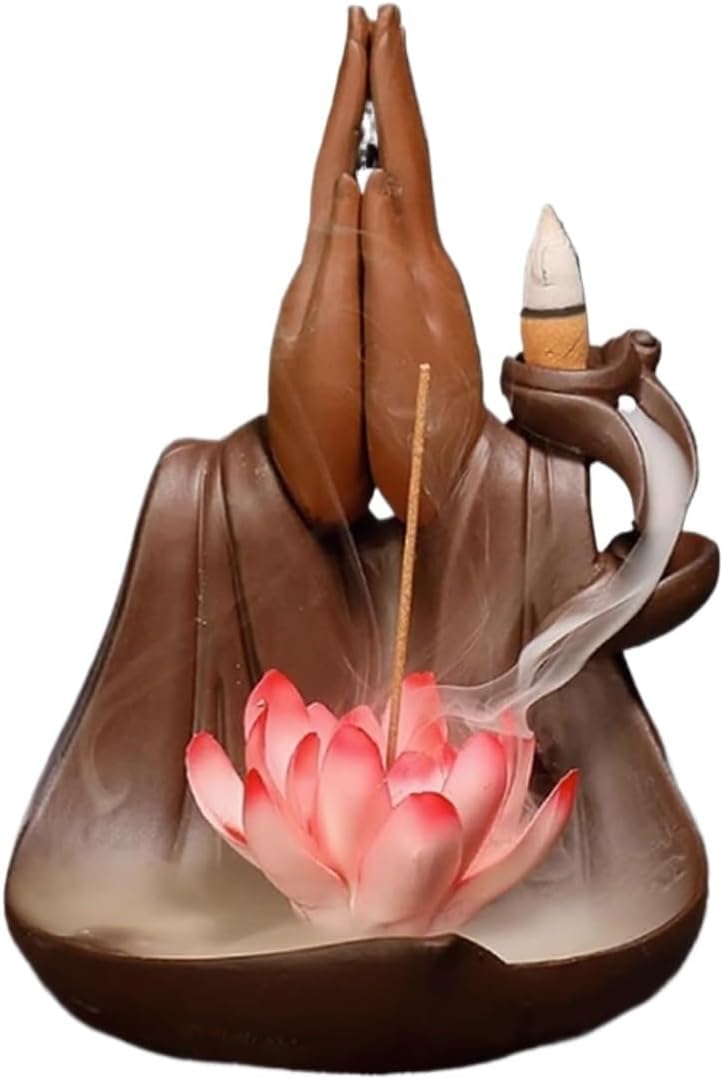 Incense Burner ，Incense Holder ，backflow Incense Burner ，Decor Accessory Waterfall Incense Burner Buddha Hand Backflow Incense Holder Incense Burner for Home Yoga Aromatherapy Incense Holder(Size:B)