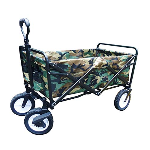 Carro plegable de jardín con 4 ruedas, capacidad de 150 Kg, multiusos para camping y exteriores miniatura 1