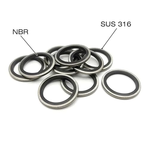 Lkq- M5~M60 High Press Hydralic Metal Rubber Composite Gasket Oil Pip Washer Metal Drain Plug Gasket Combined Sealing Ring, 1