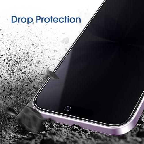 Image of amFilm OneTouch Privacy Screen Protector for iPhone 17 6.3'' + Camera Lens Protector | Auto-Alignment install | Bubble Free | 9H Tempered Glass | Shatterproof | Anti Privacy | Case Friendly 2+2 Pack