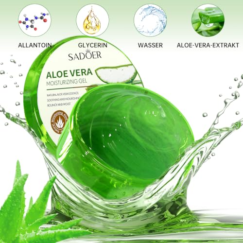 Aloe Vera Gel 300 ml, Natural Moisturising Cream for Sunburn Repair – Ansicht 3