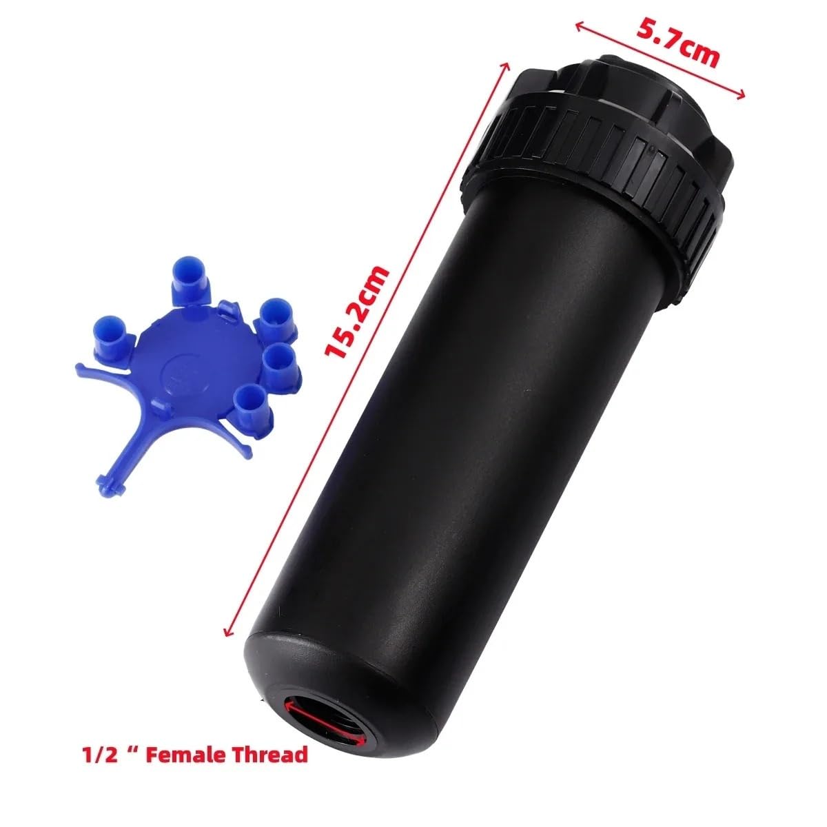 1 ugello for irrigazione a Scomparsa for irrigatore Rotante interrato Regolabile da 40° a 360°, Filettatura Femmina 1/2" for Giardino, Prato, frutteto