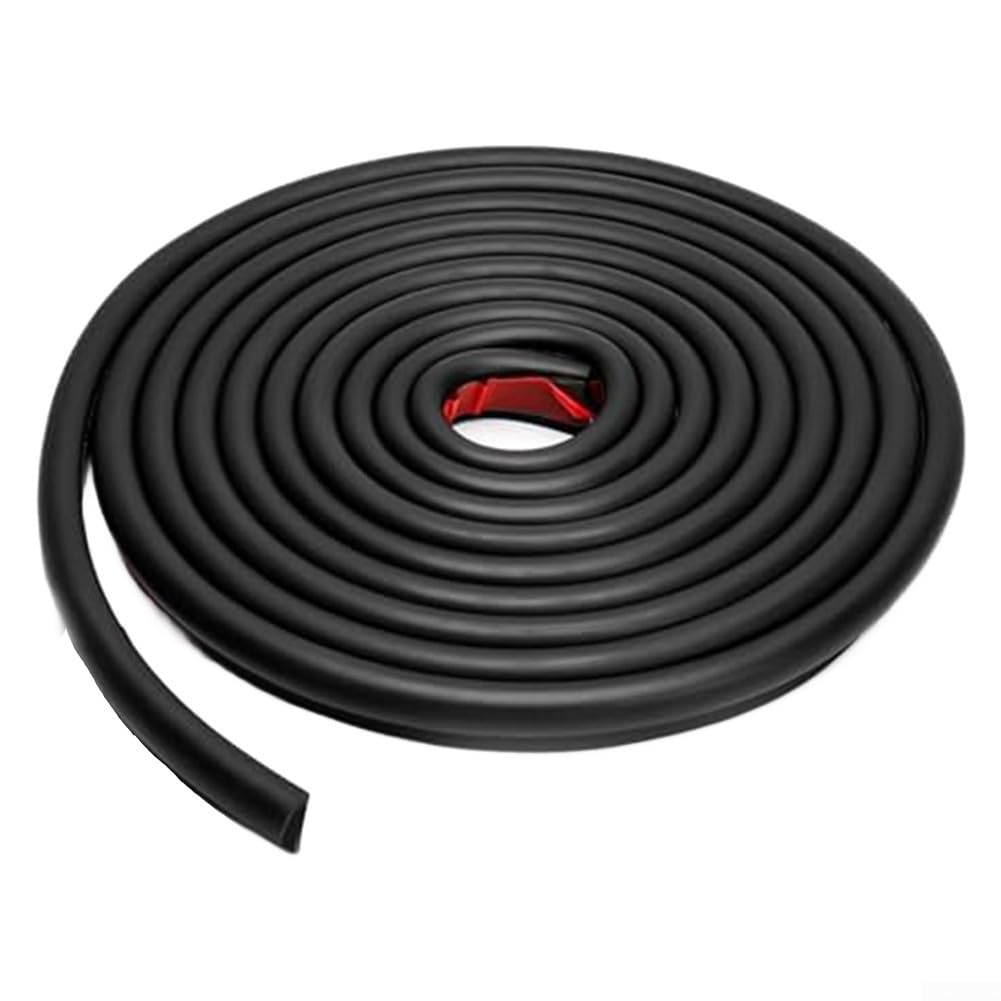 PVC Rain Gutter 6M J Design for RV Roof 1/2 Inch Height Drip Rail to Reduce Water Contact with Vehicle Exterior Surfaces (Black)