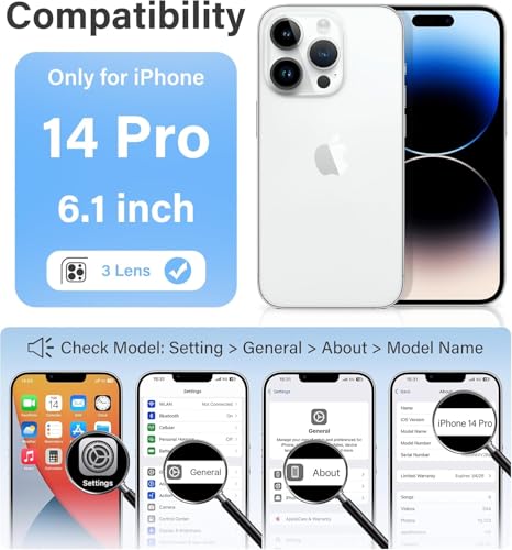 Image of DIZORO Crystal Clear Compatible with iPhone 14 Pro Case with Anti-Yellow Anti-Scratch Shockproof Transparent Cover