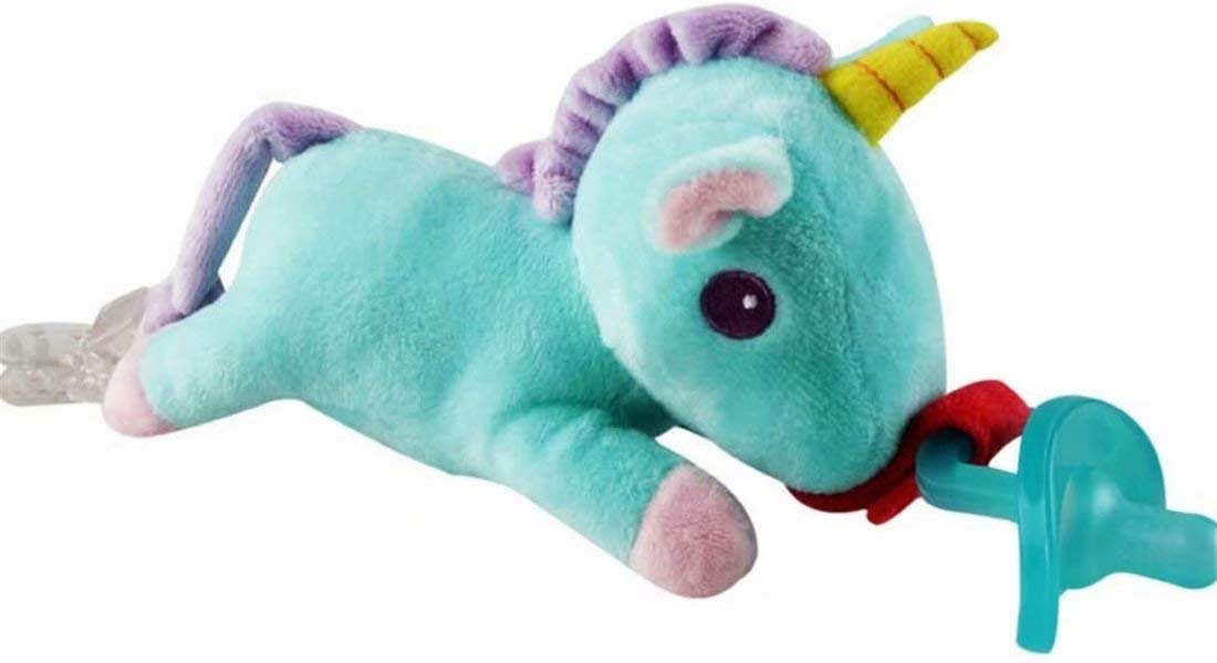 CHASIROMA Baby Pacifier Holder Stuffed Animal Silicone Nipples Newborn Baby Educational Toy Without Pacifier