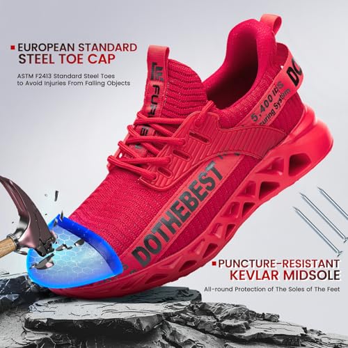Image of Furuian Steel Toe Sneakers for Men Women Lightweight Safety Shoes Comfortable Puncture Proof Slip On Indestructible Work Shoes