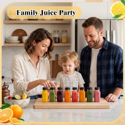 Image of Sliner 500 Pcs 2oz Clear Plastic Bottles Mini Juice Bottle with Screw Lid Small Empty Reusable Liquid Vial Freezer Beverage Container Leak Proof for Juice Milk Water