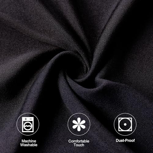 Image of Fixwal 4 Pack 60 Inch Round Tablecloth, Fitted Spandex Round Table Cloths - Washable Black Stretchable Table Cover, Elastic Fabric for Wedding, Party, Restaurant, Christmas, Thanksgiving
