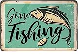 Photo Gallery vncgov - targa in latta con scritta "gone fishing", poster retrò con pesce su sfondo in metallo arrugginito, stile vintage, per uomini e donne, decorazione da parete per ristoranti, bar, pub, 30,5 x Photo Gallery vncgov - targa in latta con scritta "gone fishing", poster retrò con pesce su sfondo in metallo arrugginito, stile vintage, per uomini e donne, decorazione da parete per ristoranti, bar, pub, 30,5 x
