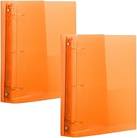 Vista 97 de JAM PAPER - Carpetas de plástico de 1 pulgada - Carpetas de 3 anillas surtidas (rojo, azul, verde y naranja) - Paquete de 4