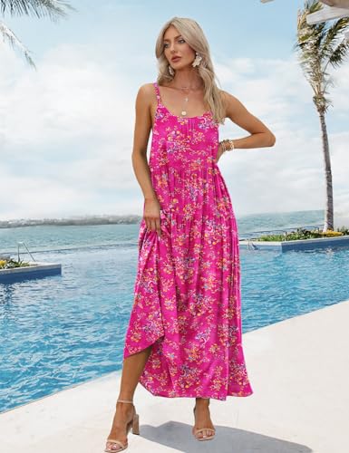 Bohowe Summer Casual Loose Spaghetti Strap Dresses For Women Boho Maxi Sleeveless Dress Beach Vacation Floral Flowy Sundress thumb #1