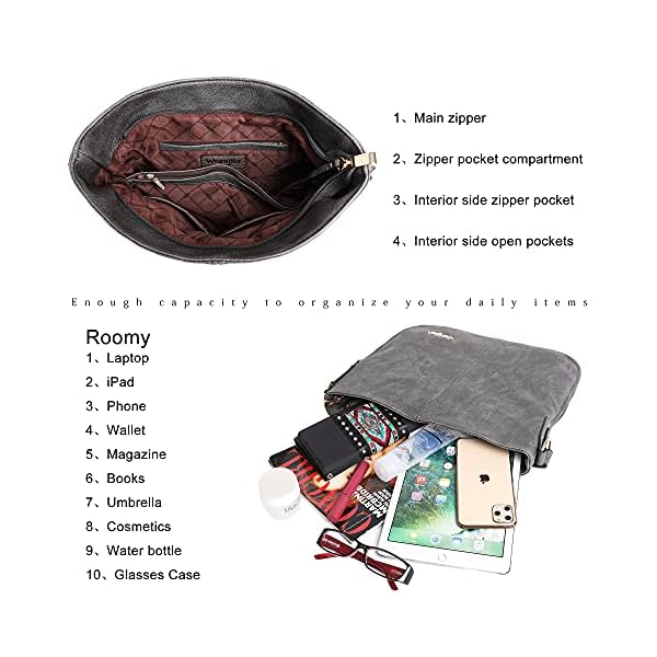 Wrangler-by-Montana-West-Leather-Tote-Hobo-Shoulder-Bag-for-Women-Large-Top-Handle-Hangbag Montana West Vegan Leather Crossbody Bag Tote Purse for Women (Grey-WG)