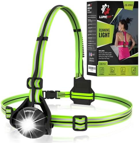 LUMEFIT Running Lights for Runners with Yellow Reflective Vest, A...