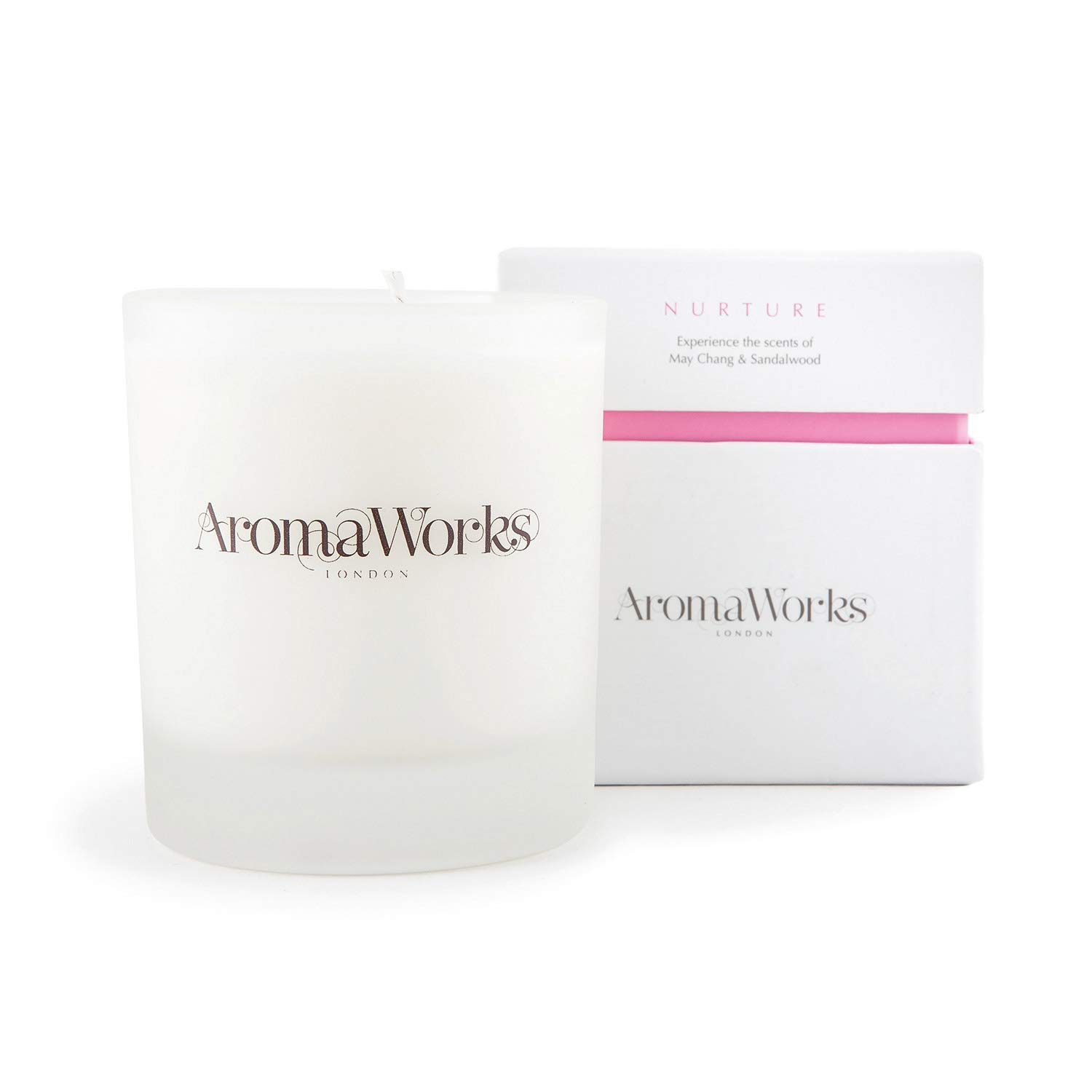 AromaworksLondon Nurture Soy Wax Candle - May Chang, Roman Chamomile and Sandalwood Aromas - Calm, De-Stress & Sleep - Natural, Vegan, Cruelty Free - Medium 7.76oz