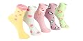 PRIMESOX MOVE ON Kids Girls Socks | Comfortable & Soft Printed Cotton Socks for Girls - Multicolor Pack of 5 Pairs (8-11