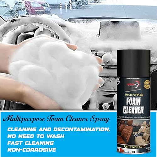 Image of MIKANIX Multipurpose Foaming Car Interior & Exterior Cleaner Foam Spray For | Car Seat | Dashboard | Shoes | Sofa | Vinyl Rubber | Doors, PU /Leather (Pack of 2)