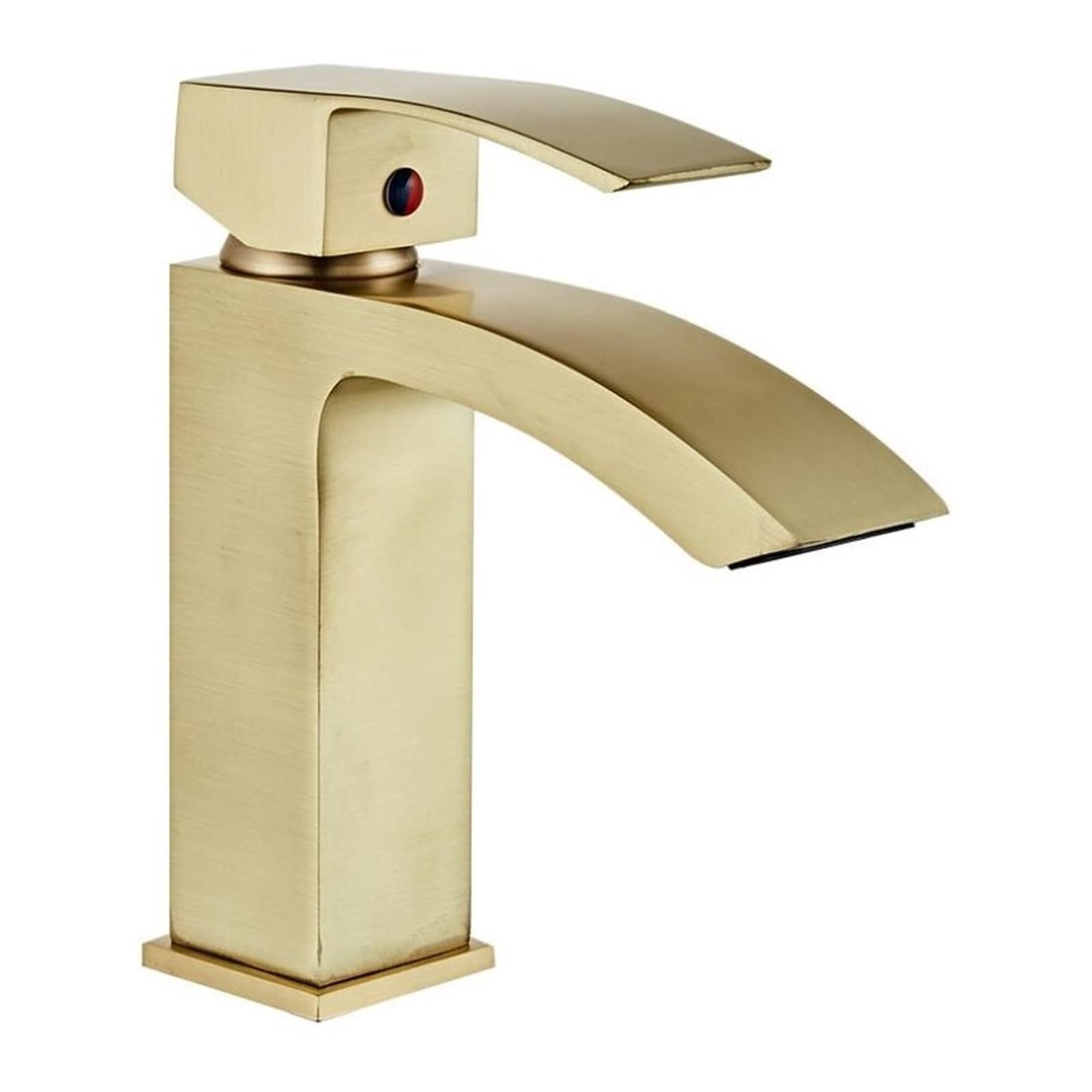 Mélangeur de lavabo carré en laiton brossé pour eau chaude et froide