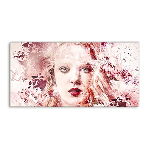 Décoration murale salon avec l'image sur verre 140x70cm Coloray, grand tableau portrait femme