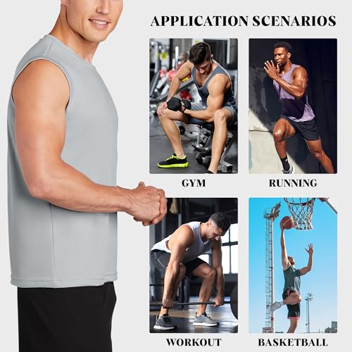 Custom Dry-Fit Tank Top | Lightweight, Breathable, Moisture-Wicking Sleeveless Shirt | Personalized Tank Top for Men, Comfortable for Workouts, Runs, or Everyday Activities.4
