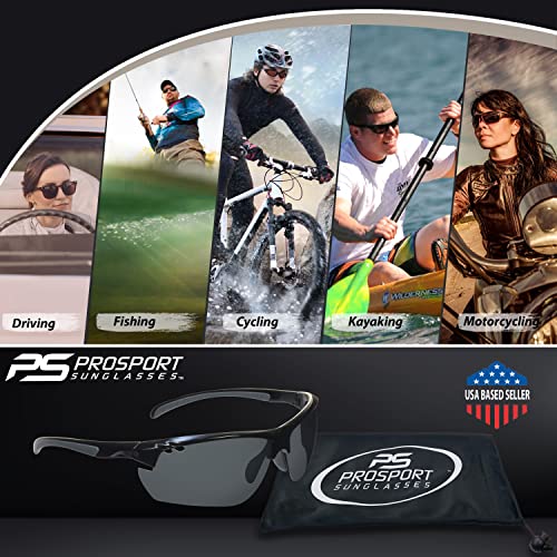 Image of proSPORT Polarized Sport Sunglass Adjustable Nose Piece Fishing Cycling Golf