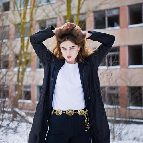 Metal Western Country Chain Belts for Women Cowgirl Western Style Adjustable Concho Belts for Dresses Jeans Gift3