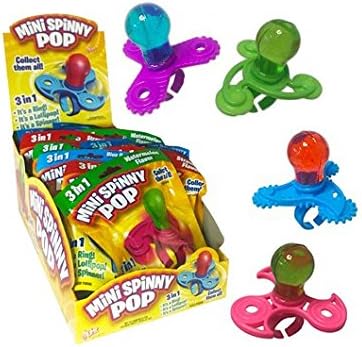 Mini Spinny Pops Birthday Party Favors Individually Wrapped Lollipops Easter Basket Stuffers, 0.35 Ounce, Pack of 12