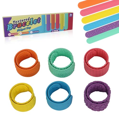 Multicolor Textured Fidget Slap Bracelets – Standard Size