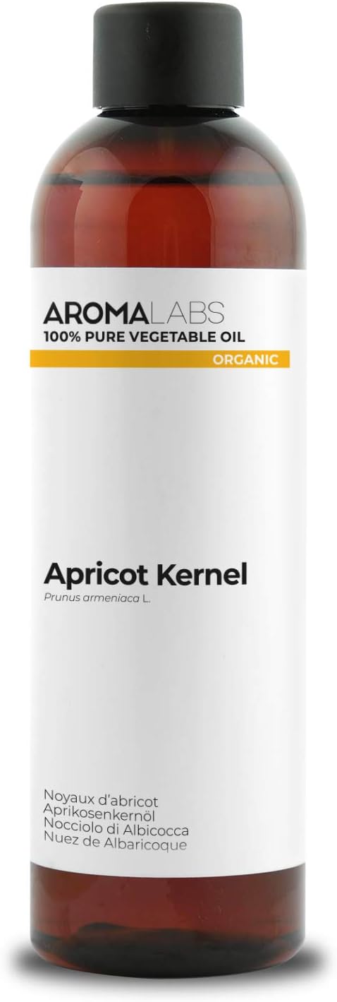 ORGANIC - APRICOT KERNEL Oil - 250mL - 100% Pure, Natural, Cold Pressed and AB Certified - AROMA LABS (French Brand)