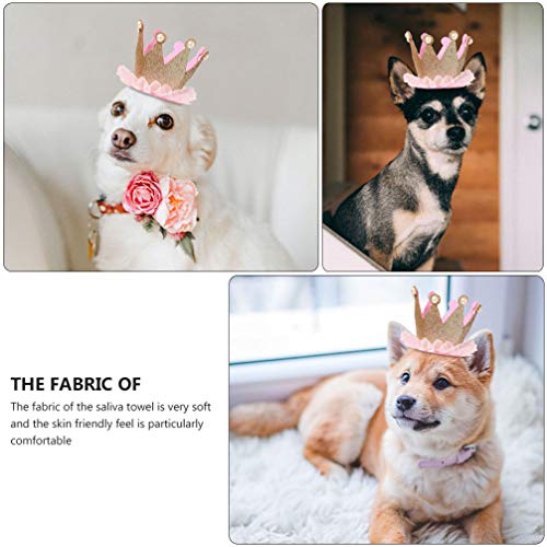 ULTECHNOVO 2Pcs Pet Coroa De Aniversário Chapéu Do Aniversário Chapéu E Bandana Do Cão Filhote de Ca