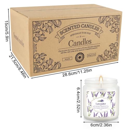 Image of 24 Pack Candles for Home Scented Aromatherapy Candles Gifts Set for Women, Natural Soy Wax Candle, 3.5 oz Long Lasting Candles, Birthday, Valentine, Christmas, Anniversary Present