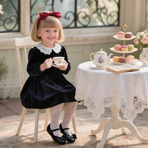 Image of GINFIVE Toddler Girls Dress Shoes Little Girls Mary Janes Ballerina Flats Shoes Toddler