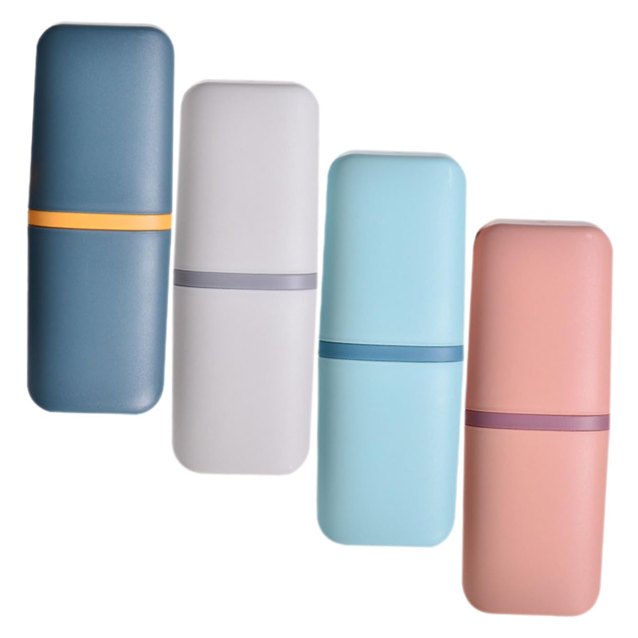 STOBAZA Caja De Cepillo De Dientes Portátil De Estuche De Almacenamiento para Pasta De Dientes Y Cepillo para Y Uso Casa Colores Pastel 4 Piezas X 4
